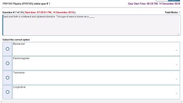 PHY101 Quiz no.1 (2018)