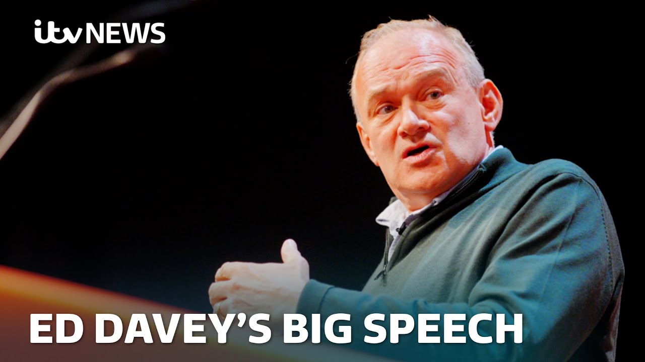 Watch LIVE: Sir Ed Davey to hit out at Farage and Trump in Lib Dems conference speech | ITV News