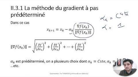 Chap2-V3 Méthodes du gradient; Méthode des gradients conjugués; Algorithme de Fletcher Reeves.