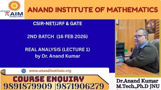 Real Analysis Lecture 1, 16-02-2026