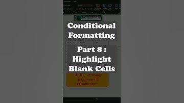 Highlight blank cells in excel #shorts #exceltricks