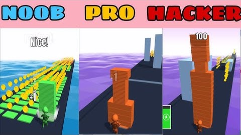 NOOB vs PRO vs HACKER in Stack Colors❤️ All Levels Gameplay, NEW Games iOS, Android