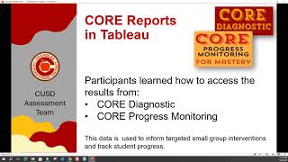 CORE Reports in Tableau with Updates! (Oct 2025)