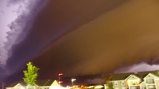  | Incredible Spectacular Severe Storms with HUGE Shelf Cloud - Lightning overnight footage