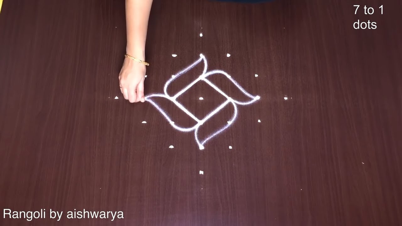 Pretty Flower Muggulu With 7×1