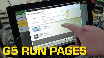 John Deere G5 Display: Customizing Run Pages