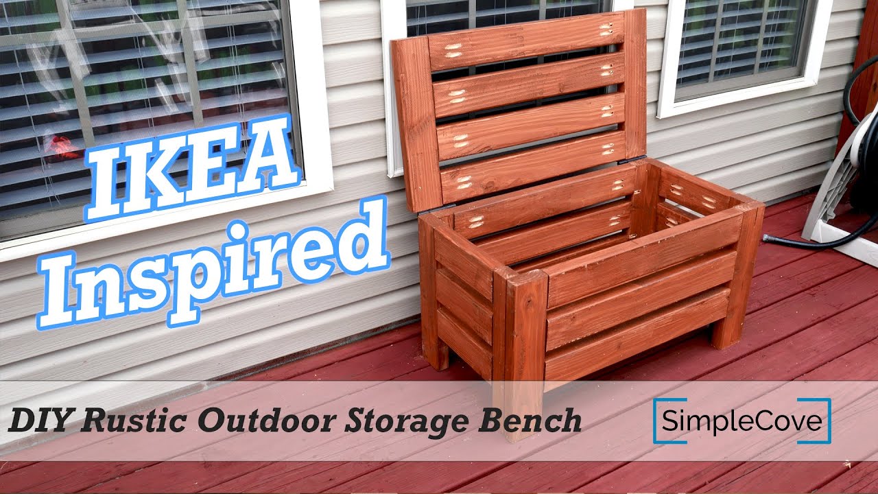 DIY Rustic Outdoor Storage Bench - YouTube