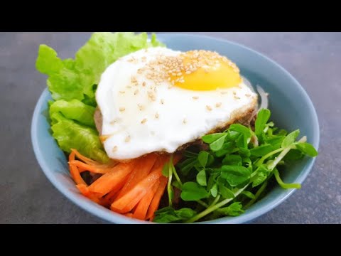 簡易料理食譜 | 生菜牛肉拌飯｜吃播 ASMR