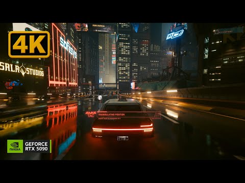 Cyberpunk 2077: Night City Police Shootout [RTX 5090 | Path