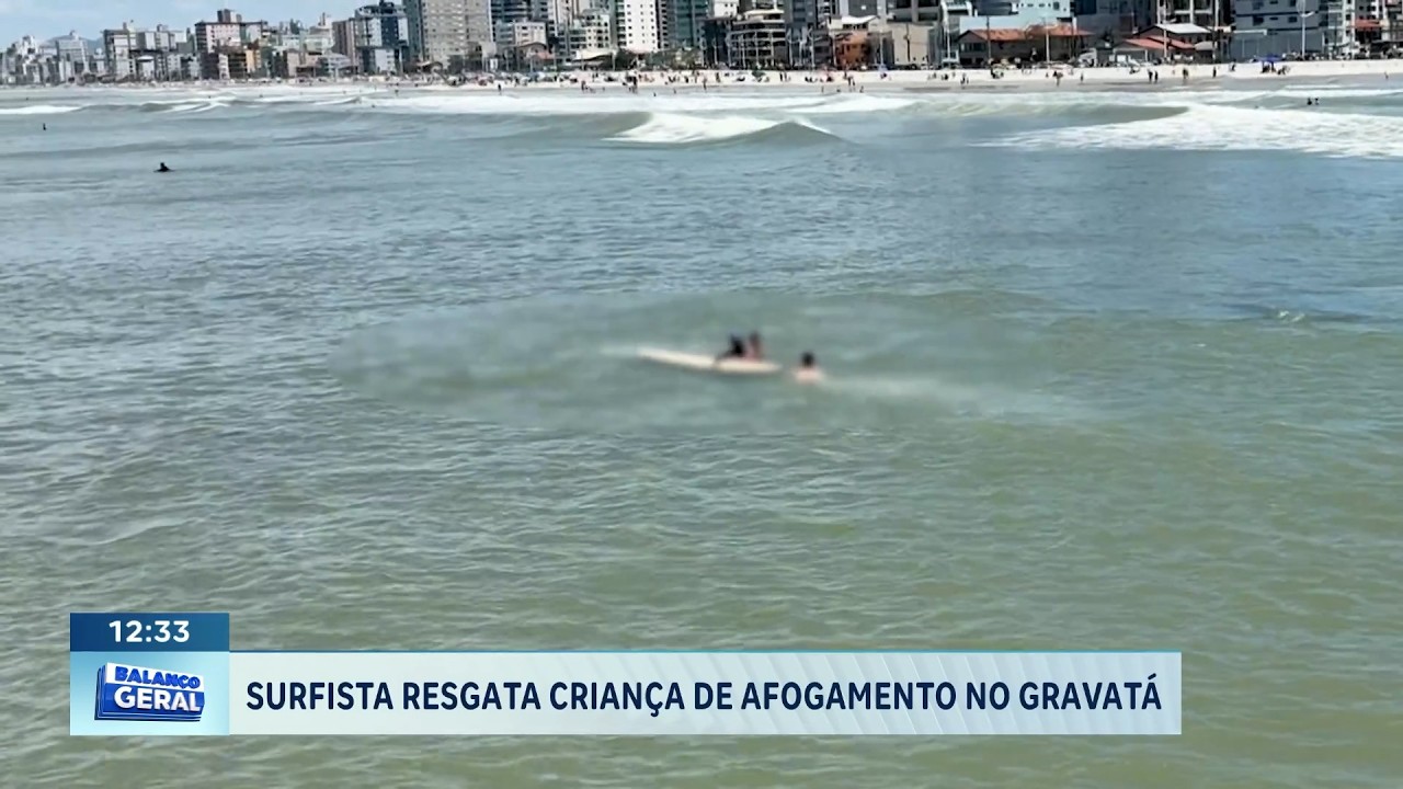 Ação rápida: surfista resgata criança em risco de afogamento no Gravatá