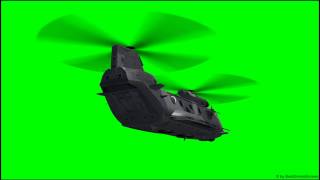 Helicopter Gunship Fly Green Screen 03 - Free Use