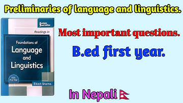 Most important questions of Language and linguistics (B.ed 1st year) by @bahinikopadhai