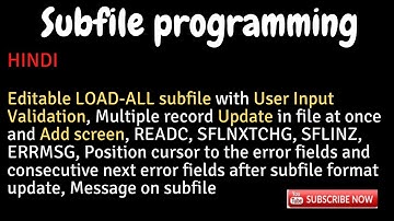 IBM i, AS400 Tutorial, iSeries, System i - Editable LOAD-ALL subfile & validations,READC,SFLNXTCHG