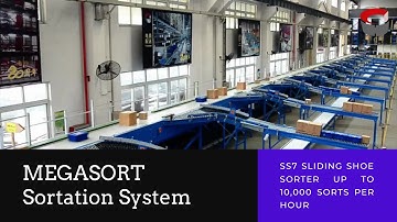 MEGASORT Sliding Shoe Sorter 10,000 Sorts Per Hour | Conveyor Sortation System