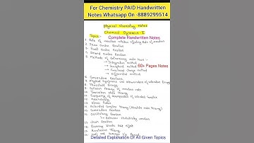 MSc.1st Sem. CHEMICAL DYNAMICS -1 Handwritten Notes | #shorts