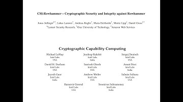 Seminar in Computer Architecture - S5: Cryptographic Capability Computing (F22)