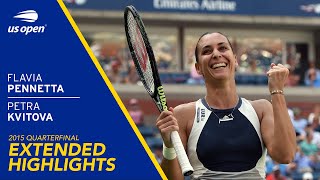 Flavia Pennetta vs Petra Kvitova Extended Highlights | 2015 US Open Quarterfinal