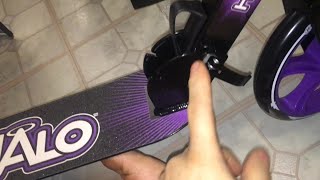 How to unfold fold Halo Supreme Big Wheel Scooter raise lower handle bars