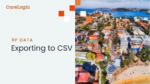 Exporting Search to CSV in RP Data