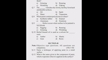 #HSBTE Diploma 6th semester Chemical Engineering Sample Paper Paint Technology July 2023
