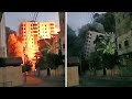 Gaza tower block collapses after Israeli airstrike