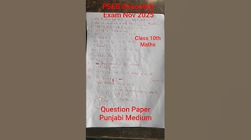 PSEB Bimonthly Exam Nov 2025 Class 10th Maths Question Paper Punjabi Medium #psebboard #pseb #exam