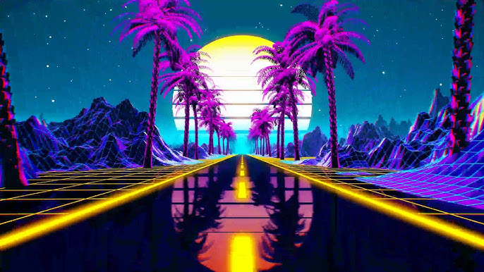 Driving In Retro Futuristic Neon City Screensaver 4K on Make a GIF