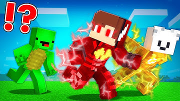 Red Death and Golden Flash Speedrunners vs Hunter in Minecraft - Maizen JJ and Mikey