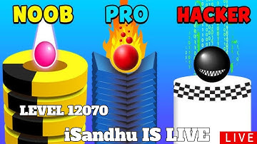 "*Live* Stack ball 3d 🏀 highest score level 12070 challenges 🎮 #stackbounce #gaming #stackball3d