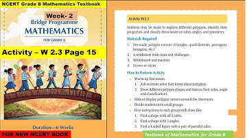 Class 8 Maths Bridge Program | W 2.3 | Activity 3 for Week 2 | 8th Class NCERT New Maths Book