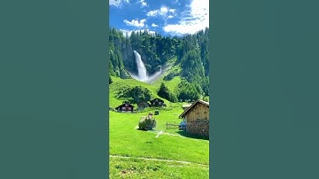 Most PEACEFUL Swiss Village 😍🌲🌲 #switzerland #village #waterfallstatus #swissbeauty #shorts