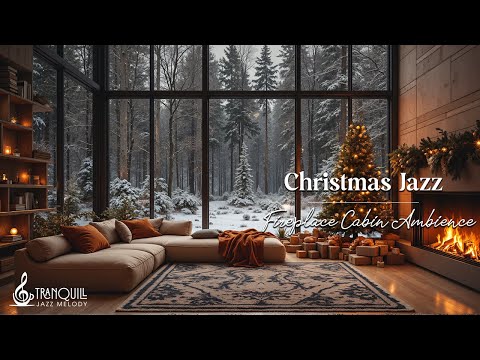 Cozy Forest Christmas Jazz Warm Fireplace In Coffee Shop Ambience With Soft Jazz For Relaxing 