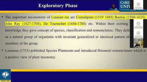 History of taxonomy B SC II