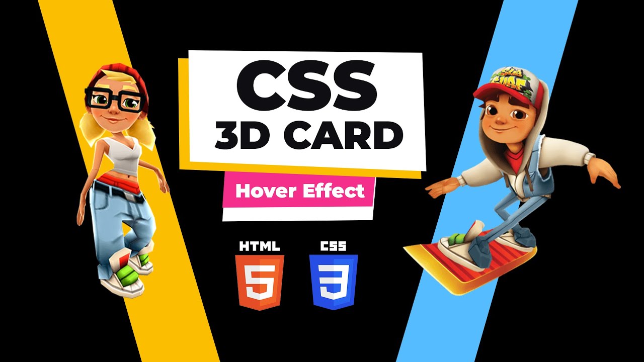 CSS 3D Card Hover Effect | Subway Surfers 3D Cards - YouTube