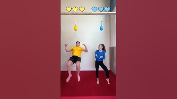 Loser gets wet! Gymnastics challenge🎈💦