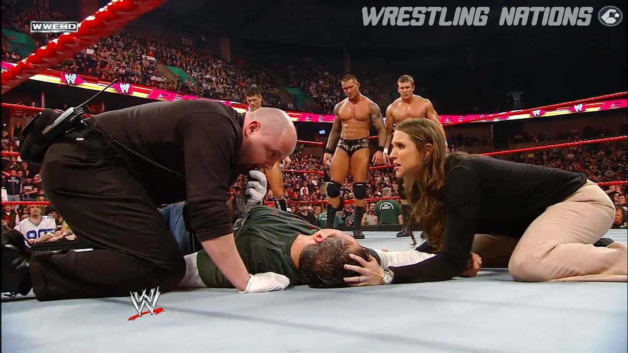 Shane and Stephanie Destroyed by Randy Orton WWE Raw