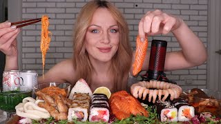 Mukbang | Роллы/Суши, Морепродукты, Салаты | Rolls/Sushi, Seafood, Salads Не Asmr