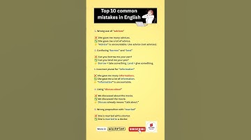 🚫 10 Most Common English Mistakes You MUST Avoid! #shorts #improveyourenglish #learnenglish #esl