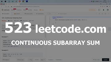 Разбор задачи 523 leetcode.com Continuous Subarray Sum. Решение на C++
