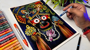 Lord Jagannath Drawing,  Rath Yatra Drawing,  Oil Pastel Drawing 😍