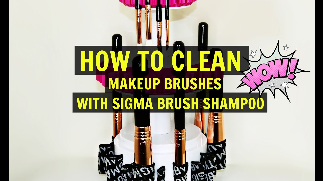 How to Clean makeup brushes Sigma Shampoo YouTube