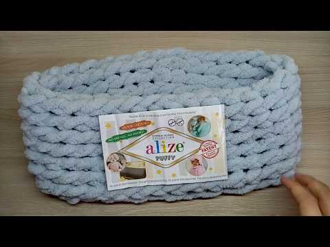 Супер снуд(шарф) из ализе пуффи. Узор перекрученные петельки. Snood (scarf) from Alize puffy.