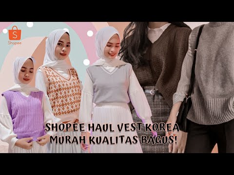 Shopee Haul Knit Vest / Rompi Rajut Ala 
