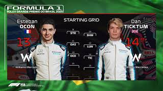 F1 2025 - Brazilian Grand Prix Starting Grid