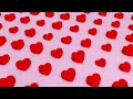 Grid Of Bright Red Valentine&#39;s Day 3D Hearts Romantic Love Concept 4K DJ Visuals Loop Background