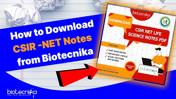 How To Download FREE CSIR NET Life Science Notes PDF From Biotecnika?