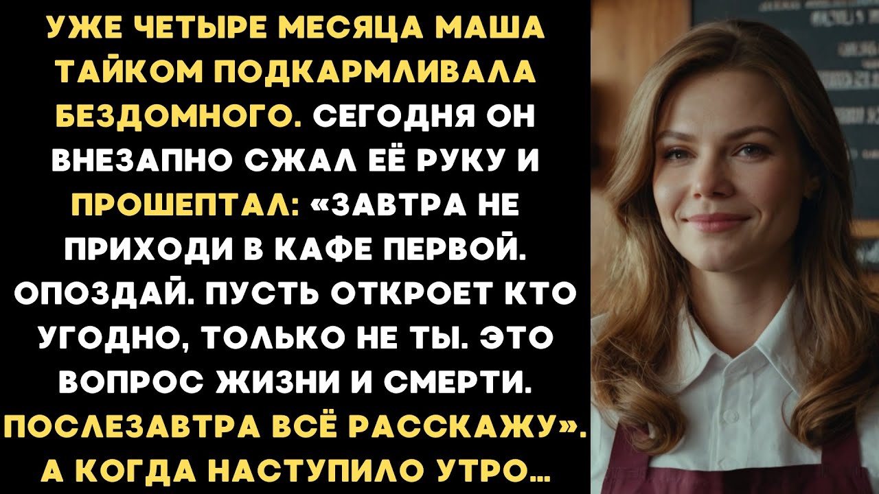«Завтра не открывай кафе первой. Опоздай.» — прошептал бездомный, которого Маша тайком кормила...