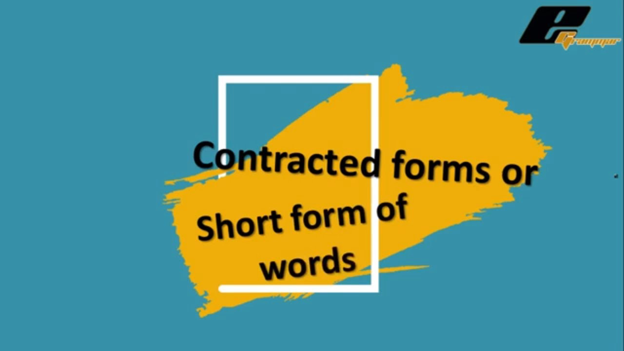Short forms or contracted forms - YouTube