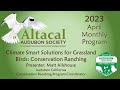Climate smart solutions for grassland birds conservation ranching california  april 2023