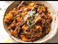 Slow cooked shredded beef ragu with pappardelle